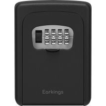 EarKings Sleutelkluis Sleutelkastje Inclusief Wandmontage - Sleutelkluisje met Code voor Buiten - Kluisje met cijferslot zwart
