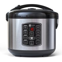 KitchenLove Rijstkoker met Stomer - 1.2L - Multicooker - Rice Cooker - Slowcooker - 2 tot 5 Personen - Zwart RVS