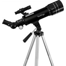 Earkings Telescoop Sterrenkijker 70/400 mm voor Kinderen, Beginners en Gevorderden - Inclusief Statief, Opbergtas, Twee Lenzen 25mm & 10mm en Barlow Lens, Telefoon Houder voor Foto’s - f/5.7 Magnificatie zwart