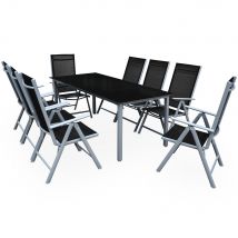 Casaria Tuinset Bern – 8 Personen Aluminium 8 Stoelen 1 Tafel - Zilver
