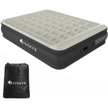 Juskys Zelfopblaasbaar Luchtbed Sapri L - Grijs - 197 x 154 x 45 cm - Incl. Opbergtas