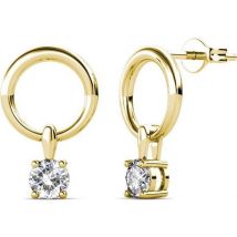 Yolora Oorhangers – Kalpa Camaka Kristallen – Goudkleurig – 18K Geelgoud Verguld – Luxe Giftbox