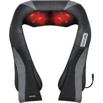 Auronic Shiatsu Massagekussen – 3 Intensiteitsstanden – Warmtefunctie tot 40°C – 41 x 17 x 50 cm – Zwart/Grijs