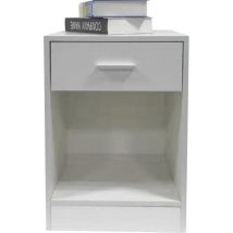 VDD - Nachtkastje halkastje met lade en open - Opbergvak - 60 cm hoog - Wit