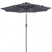 Kingsleeve Parasol - LED-verlichting 300 cm Solar - Antraciet