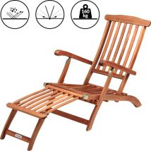 Casaria Ligstoel Queen Mary – Acaciahout 169x54x95cm - Bruin