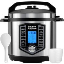 Savoré Kitchen Pressure Cooker – 6L – PFAS Vrij – Snelkookpan, Rijstkoker, Slowcooker, Stomer & Sous-vide in één – Multicooker
