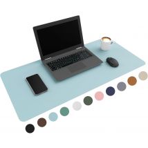 Wurk Premium Bureau Onderlegger - 90 x 43 cm - PU Leer - Antislip - Lichtblauw