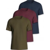 Pierre Calvini – Heren T-Shirt Multipack 3/5 stuks – 100% Katoen – Regular Fit – Korte Mouwen – Crew Neck – Premium Gewicht – Navy / Burgundy / Olive – Maat L