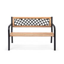 Hortensus - Stevige, houten tuinbank met metalen frame - 118x54x77 cm