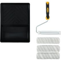 STANLEY Verfrollerset - 230mm - 3x Roller, 1x Houder, 1x Verfbak - Voor Gladde Ondergronden