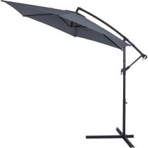 Kingsleeve Zweefparasol - Ø300cm UV bescherming 80+ - Antraciet