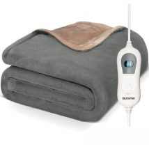 Auronic Elektrische Warmtedeken - 1 Persoons - 3 Warmtestanden - Bovendeken met Timer - 160 x 120cm - Grijs