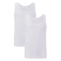 Bamboo Basics 2-pak hemd ronde hals - Maat L - Wit