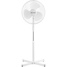 BRASQ Statiefventilator – 40 cm – Wit - In hoogte verstelbaar – 3 snelheden - 40 Watt