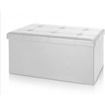 Casaria Zitbank met Opbergruimte - 80x40x40cm 100L Kunstleer – Wit