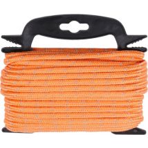 BLACK+DECKER Spanband 15 Meter - Incl. Spanband Oproller - Sjorband - Transport Touw - Elastisch Koord - met Reflecterende Delen - Transportbeheer - Nylon/ Kunststof - Oranje/Zwart