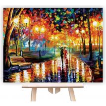 Riefco Schilderen op Nummer – Romantisch Park – 30x40 cm – Meerkleurig – Canvas