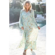 Leoni al Sole - Antica Sartoria - Jurk - Turquoise - Maat One size