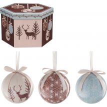 House of Seasons Kerstballen Cadeauset - 14 Stuks - Ø8 cm - Onbreekbaar - Lichtblauw, Bruin