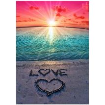 Rubye - Diamond Painting Set – Zonsondergang LOVE – 30x40 cm – Full Diamond – Inclusief Tools – Perfect Cadeau