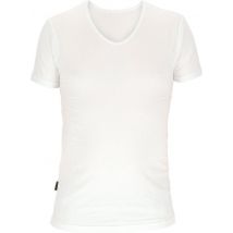 Basset Unisex Bamboe T-shirt met V-Hals – Wit – Ademend, Hypoallergeen & Duurzaam Comfort