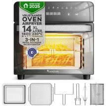 TurboTronic AFO14 Airfryer XXL en Vrijstaande Oven - Inclusief Draaispit - Mini Oven - Zwart
