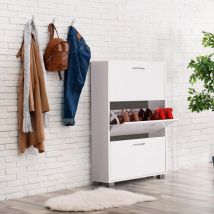 Casaria Schoenenkast 3 Kleppen – 115x60x24cm – 18 Paar Schoenen Wit