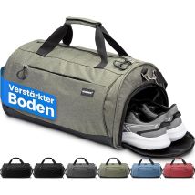 Heldenwerk Sporttas met schoenenvak en natte vak – trainingstas voor dames en heren - 48x26x25 cm - 30L - Groen