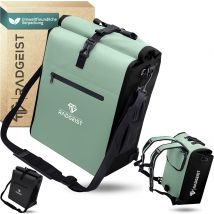 RADGEIST 3in1 fietstas voor bagagedrager - fietsrugzak - draagtas - schoudertas - met laptopvak - waterdicht - 25L - Mint