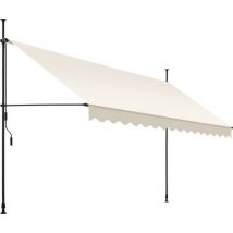 tectake - klemluifel - Zonnescherm – Zonneluifel - Verstelbaar - Klem-zonwering - Zonnescherm Balkon - 400 x 180 cm - beige – zonwering