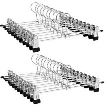 LifeGoods Broekhangers met Verstelbare Antislip Knijpers - Stevige Kleding Hanger met Klemmen - Kleerhanger voor Dames/Heren/Kind/Baby - Broek en Rok Houder - Metaal