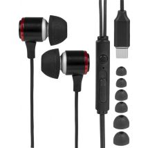 Nuvance - Oortjes met Draad - USB-C Aansluiting - Oordopjes met Draad - In-Ear Oortjes met Draad en Microfoon - Zwart