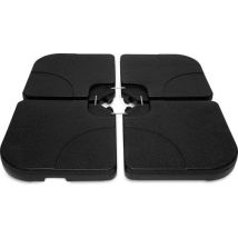 VONROC Parasoltegels – Vulbaar tot 25L per tegel – 50 x 50 x 10 cm – 4 stuks – Zwart