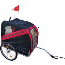 BRASQ Hondenfietskar – Rood/Zwart – Tot 40kg – Opvouwbaar met Reflectoren