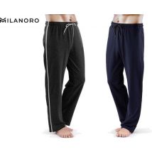 Milanoro - Set van 2 sportieve, comfortabele joggingbroeken voor heren - Marineblauw/Antraciet - M