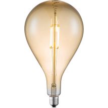 Home Sweet Home - Edison Vintage E27 LED filament lichtbron Carbon - Amber - 16/16/29cm - G160 Ovaal - Retro LED lamp - Dimbaar - 4W 400lm 2700K - warm wit licht - geschikt voor E27 fitting