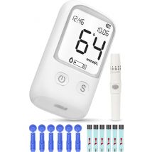 Nuvance - Glucosemeter - Startpakket - Bloedsuikermeter - Incl. 50 Test Strips en 50 Lancetten - Bloedglucosemeter - Diabetes Meter - Volledige Set