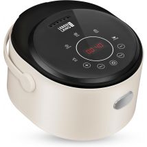 LEBENLANG Digitale Rijstkoker 0,8L Beige – Compacte Elektrische Rijstkoker met Warmhoudfunctie, Timer & 5 Kookmodi – Voor 2 tot 4 Personen – 30x26x22 cm