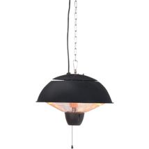 Perel Terrasverwarmer - 1500 W - halogeen plafondmontage - trekschakelaar - warmteniveau - zwart