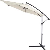 Kingsleeve Zweefparasol - Ø300cm UV bescherming 80+ - Crème