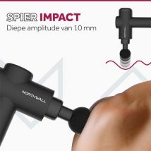 Northwall Massage Gun Professioneel Prime - Massage Pistool Inclusief Koffer en 7 Opzetstukken incl. Eikenhouten Massagekop - Krachtig en Draadloos Sport en Relax Massage Apparaat