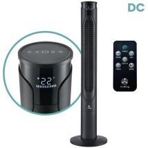 AirKing Torenventilator 117cm extra stille DC motor 12 standen met afstandsbediening - Ventilator Dimbaar LED scherm Zwart AKTN117BK-DC
