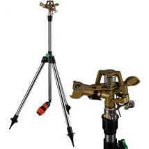 Gardebruk Gazonsproeier – Verstelbaar Statief & 360° Sproeikop – 24 m Bereik – 55 x 55 x 88 cm – Zwart/Oranje