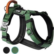 Jake and Jacky Hondentuigje Hond Medium - Anti-Trek Tuig - Y Tuig Hond - Hondenharnas - Groen - Maat M