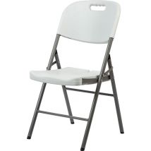 BRASQ Klapstoel - Vouwstoel - Opvouwbare stoel 45x50x88 cm - PVC - Eettafelstoel - Wit