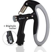 Verstelbare Handtrainer - 10 tot 100 KG - Digitale Teller - Handknijper Fitness - Vinger / Onderarm - Grip Trainer - Zwart