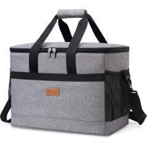 Lifewit Koeltas, 30 liter, groot, opvouwbaar, koelbox, isolatietas, picknicktas voor levensmiddelen, grijs