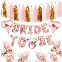 Happy Goods Bride to Be Versiering - Ballonnen & Accessoires - 32 Stuks - Vrijgezellenfeest Vrouw - Team Bride - Bachelorette Party - Slingers