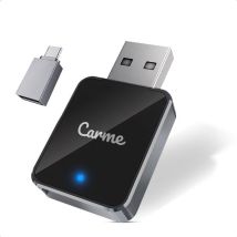 CarMe Mini 2-in-1 CarPlay Dongle V2 - Draadloos CarPlay & Android Auto - USB-A & USB-C - Android Auto Dongle - Zwart